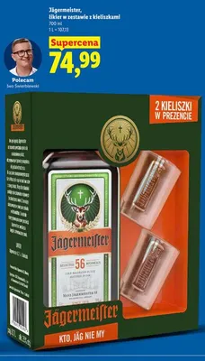 Zestaw likier Jägermeister + 2 kieliszki promocja w Lidl