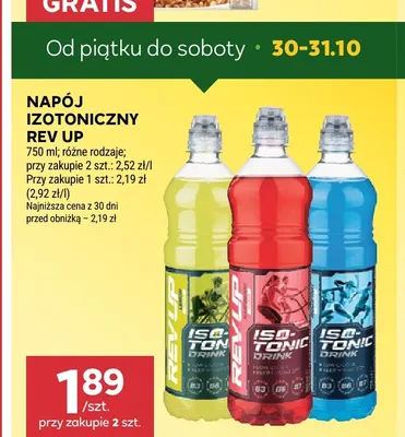 Napój izotoniczny Rev Up promocja w Stokrotka