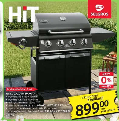 Grill gazowy Dakota promocja w Selgros