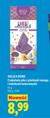 Czekolada ube z płatkami mango i wiórkami kokosowymi promocja w Lidl