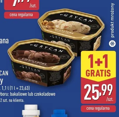 Lody czekoladowe Grycan promocja w Aldi