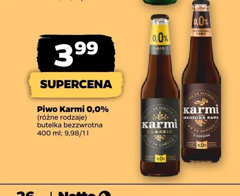 Piwo bezalkoholowe Karmi Mrożona Kawa promocja w Netto