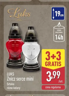 Znicz serce mini Luks promocja w Aldi