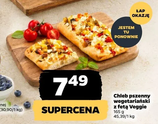 Chleb pszenny wegetariański z fetą Veggie promocja w Netto