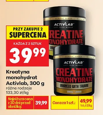 Kreatyna monohydrat różne rodzaje promocja w Biedronka