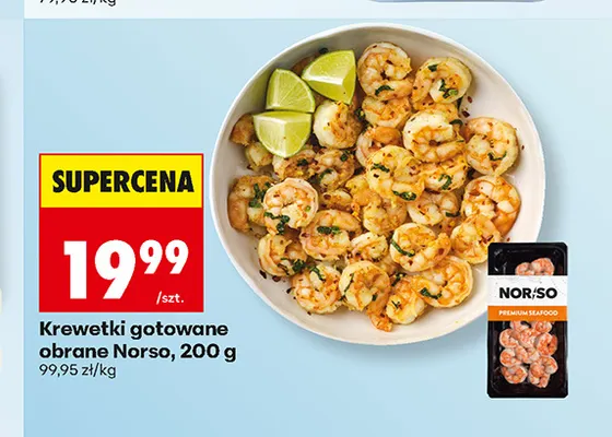 Krewetki gotowane obrane Norso promocja w Biedronka