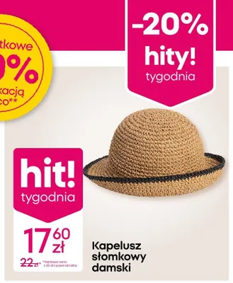 Kapelusz słomkowy damski promocja w Pepco