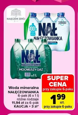 Woda mineralna Nałęczowianka 6-pak promocja w Carrefour