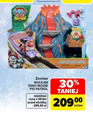 Zestaw Wulkan Dino Movie Psi Patrol promocja w Carrefour