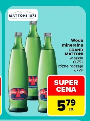 Woda mineralna Grand Mattoni w szkle promocja w Carrefour