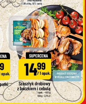 Szaszłyk drobiowy z boczkiem i cebulą BeFoodie promocja w POLOmarket