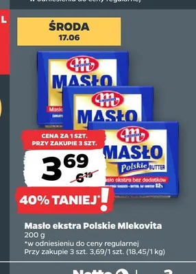 Masło ekstra Polskie Mlekovita promocja w Netto