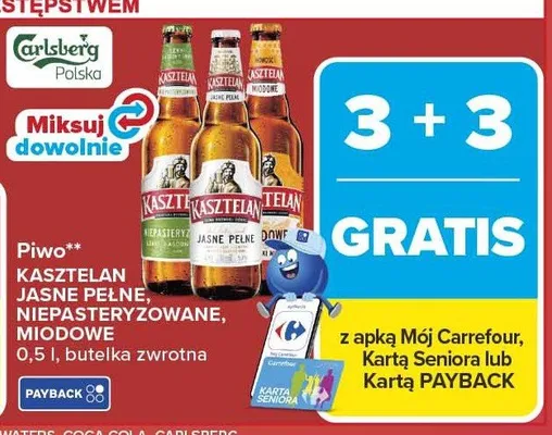 Piwo Kasztelan Jasne Pełne promocja w Carrefour Market