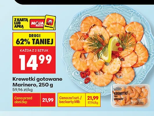 Krewetki gotowane Marinero promocja w Biedronka