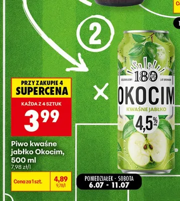 Piwo kwaśne jabłko Okocim promocja w Biedronka
