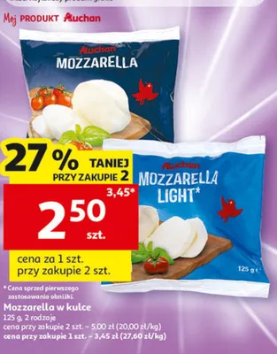 Mozzarella w kulce Auchan promocja w Auchan