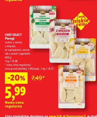 Pierogi ruskie Chef Select promocja w Lidl