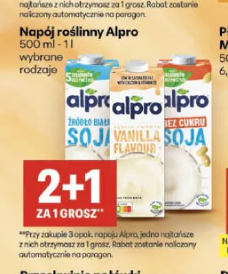 Napój sojowy bez cukru Alpro promocja w Delikatesy Centrum