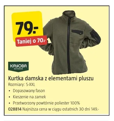 Kurtka damska z elementami pluszu Kayoba Outdoor promocja w Jula