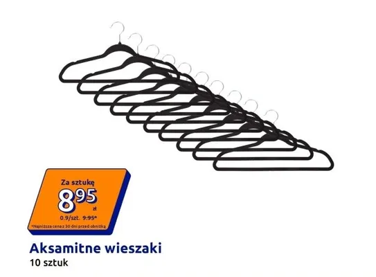 Aksamitne wieszaki promocja w Action