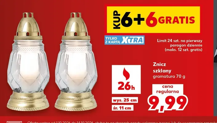 Znicz szklany promocja w Kaufland