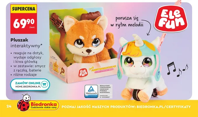 Pluszak interaktywny, różne rodzaje promocja w Biedronka