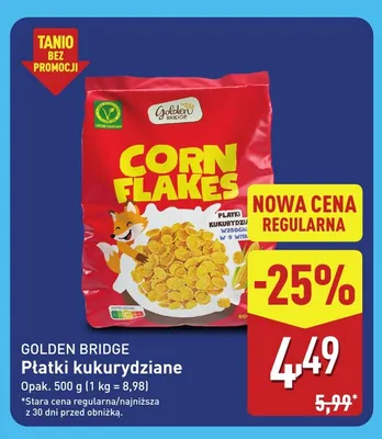 Płatki kukurydziane Golden Bridge promocja w Aldi