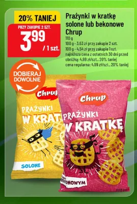 Prazynki w kratkę solone Chrup promocja w POLOmarket