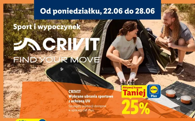 Ubrania sportowe z ochroną UV Crivit promocja w Lidl