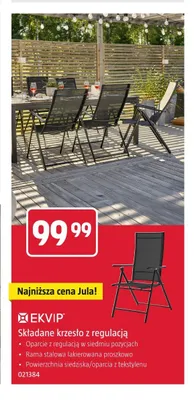 Składane krzesło z regulacją Ekvip promocja w Jula