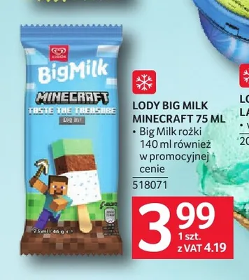 Lody Big Milk Minecraft promocja w Selgros