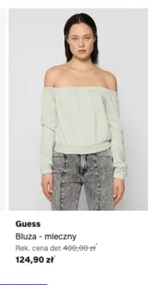 Bluza Guess mleczna promocja w Lounge by Zalando