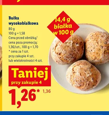 Bułka wysokobiałkowa promocja w Lidl
