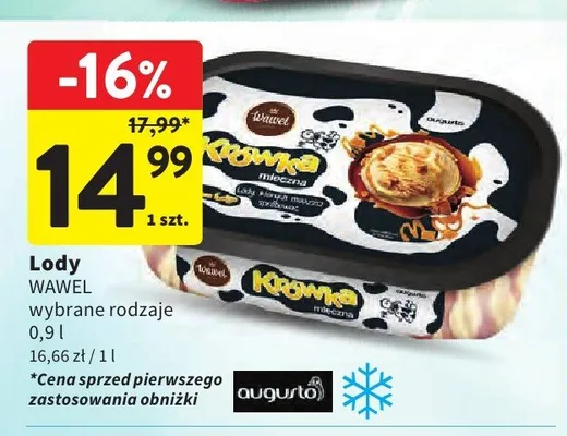 Lody Wawel Krówka mleczna promocja w Intermarche