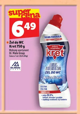 Żel do WC Kret Biel Higiena Active Fresh promocja w TOPAZ