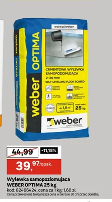Wylewka samopoziomująca WEBER OPTIMA promocja w Leroy Merlin