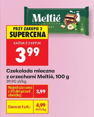 Czekolada mleczna z orzechami Meltié promocja w Biedronka