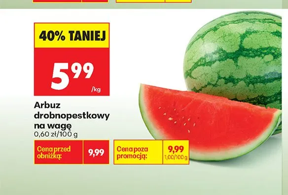 Arbuz drobnopestkowy promocja w Biedronka
