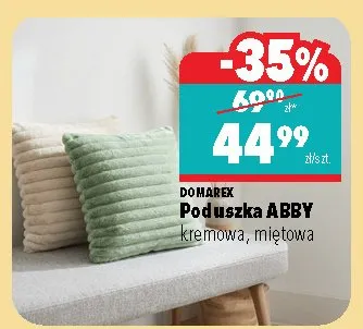 Poduszka ABBY kremowa, miętowa promocja w Biedronka Home