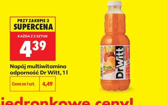 Napój multiwitamina odporność Dr Witt promocja w Biedronka