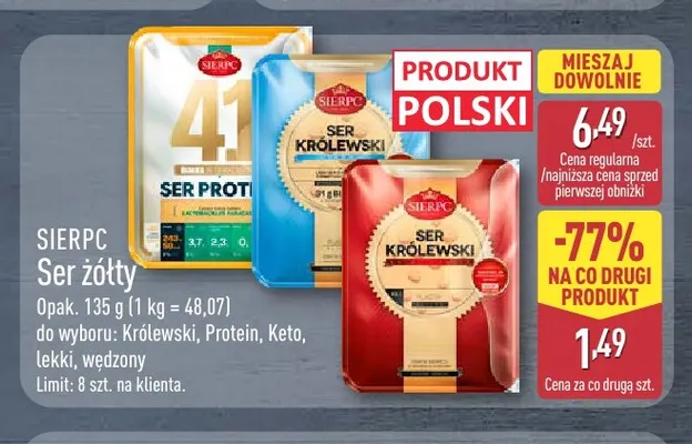 Ser żółty Królewski Sierpc promocja w Aldi
