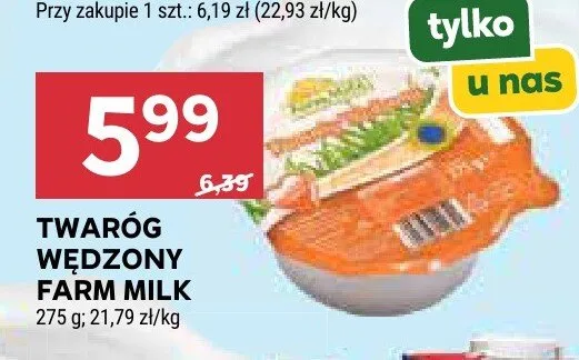 Twaróg wędzony Farm Milk promocja w Stokrotka