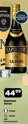 Brandy Napoleon Akron 30% Francja promocja w Netto