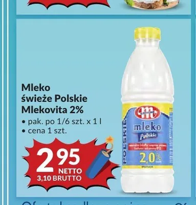 Mleko świeże Polskie Mlekovita 2% promocja w Makro
