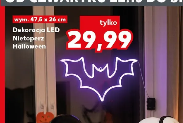 Dekoracja LED Nietoperz Halloween promocja w Kaufland