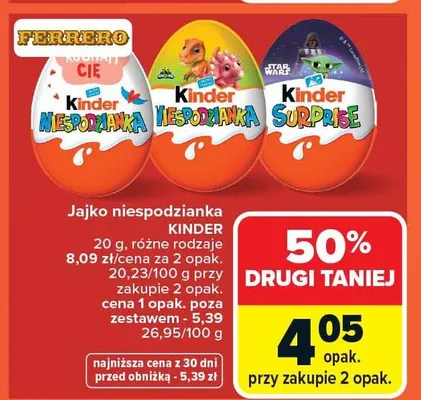 Jajko niespodzianka promocja w Carrefour