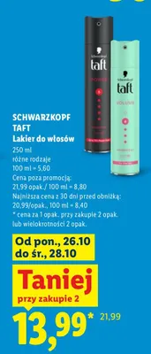 Lakier do włosów Volume Schwarzkopf Taft promocja w Lidl