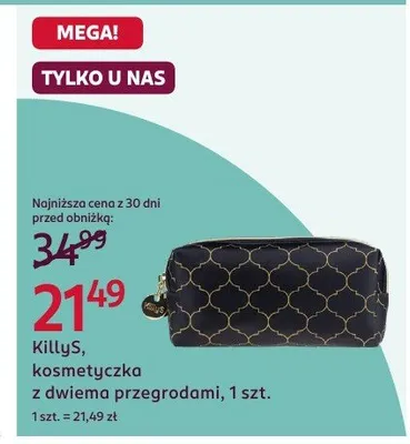 Kosmetyczka z dwiema przegrodami KillyS promocja w Rossmann