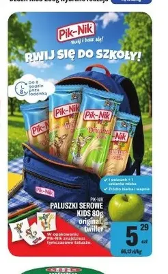 Paluszki serowe kids original Pik-Nik promocja w Tomi Markt