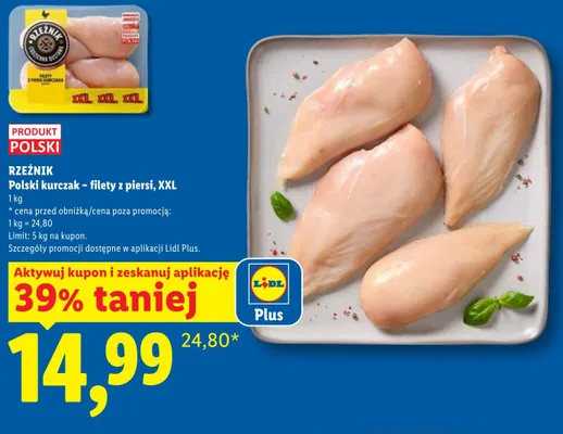Polski kurczak filety z piersi XXL promocja w Lidl